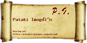 Pataki Imogén névjegykártya